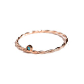Inel Blue Dia Rasucit din aur roz de 14K
